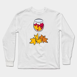 Autumn leaves in a wine glass Long Sleeve T-Shirt